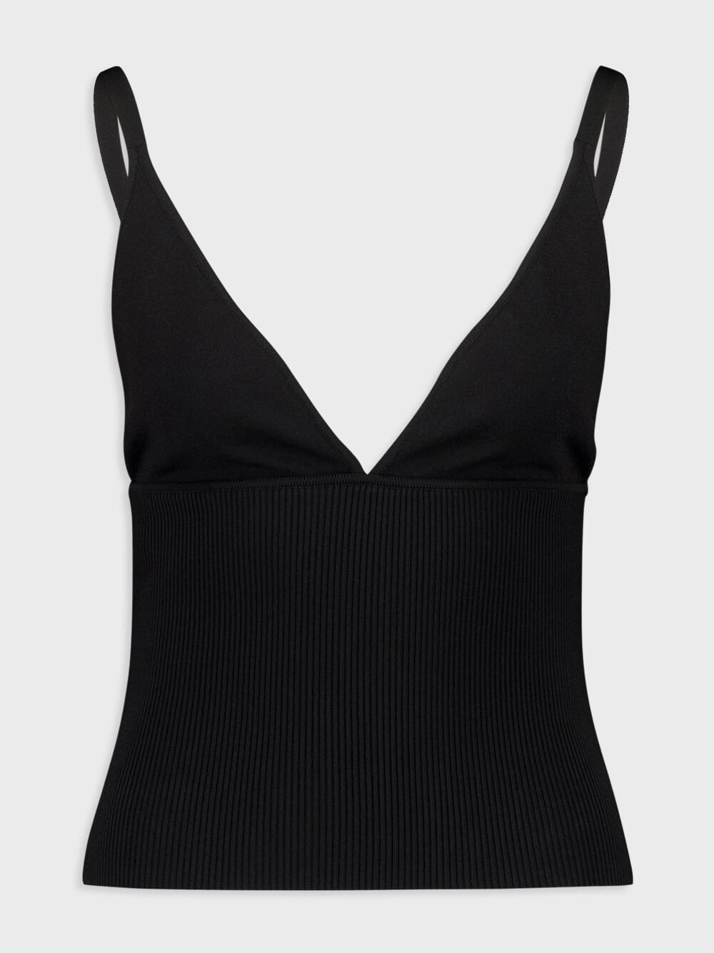 Black Viscose-Knit Vest Top