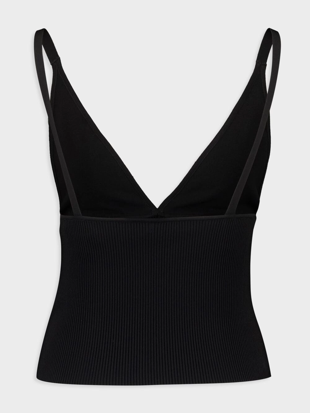 Black Viscose-Knit Vest Top