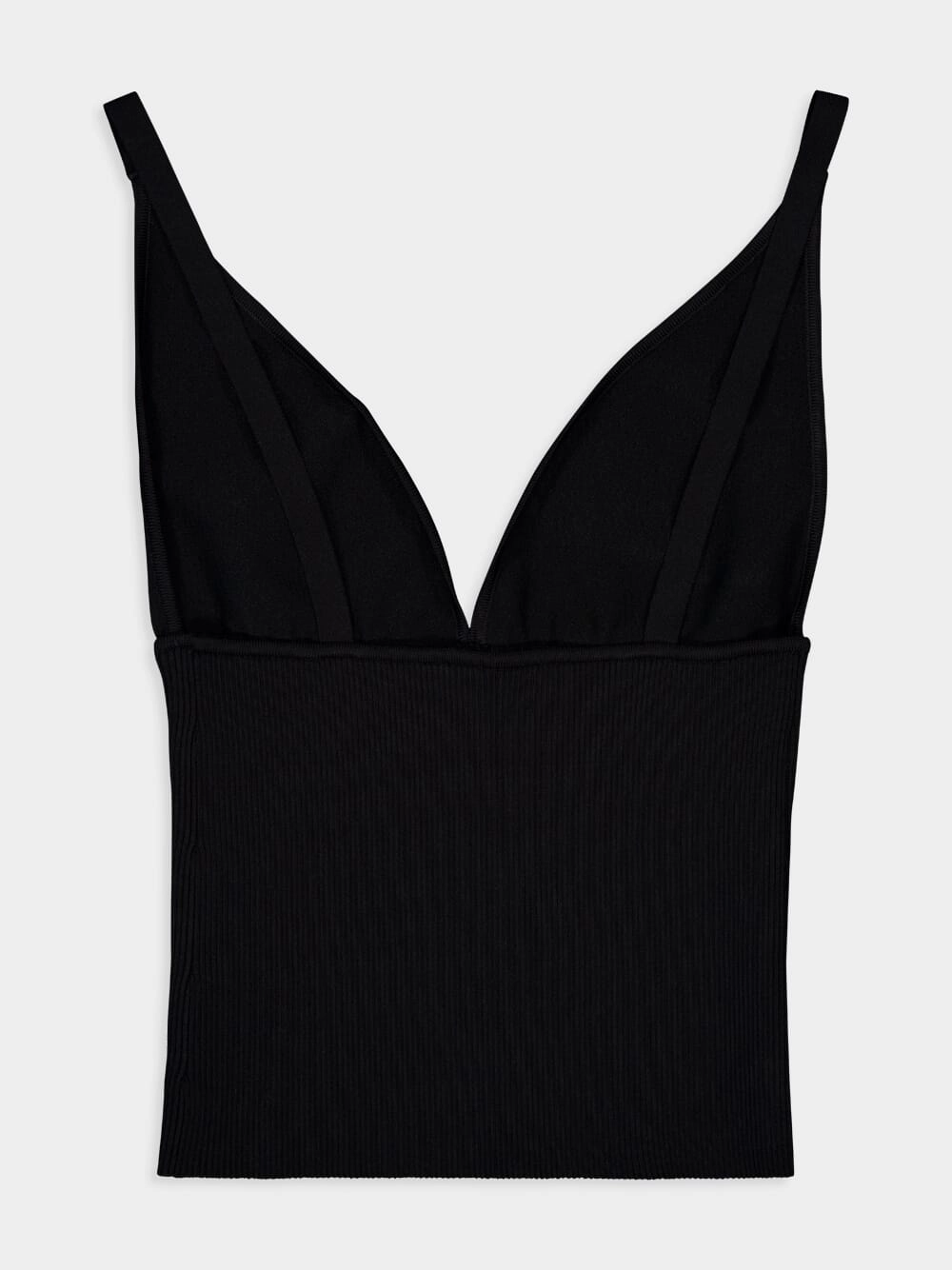 Black Viscose-Knit Vest Top