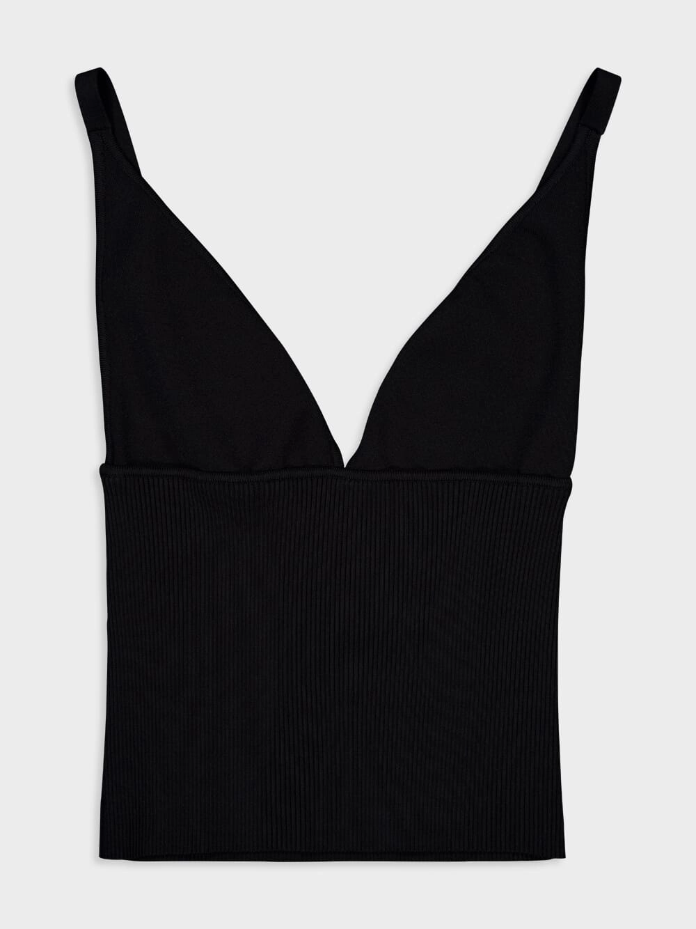 Black Viscose-Knit Vest Top