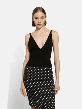 Black Viscose-Knit Vest Top Knitwear Womens - women's knitwear cheap