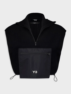 Black Wool Blend Hooded Sweater Tops Mens - thermal tops