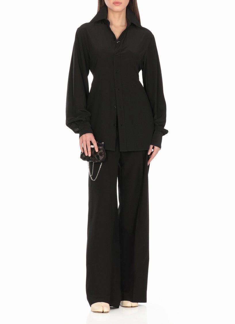 Black Wool Blend Pants