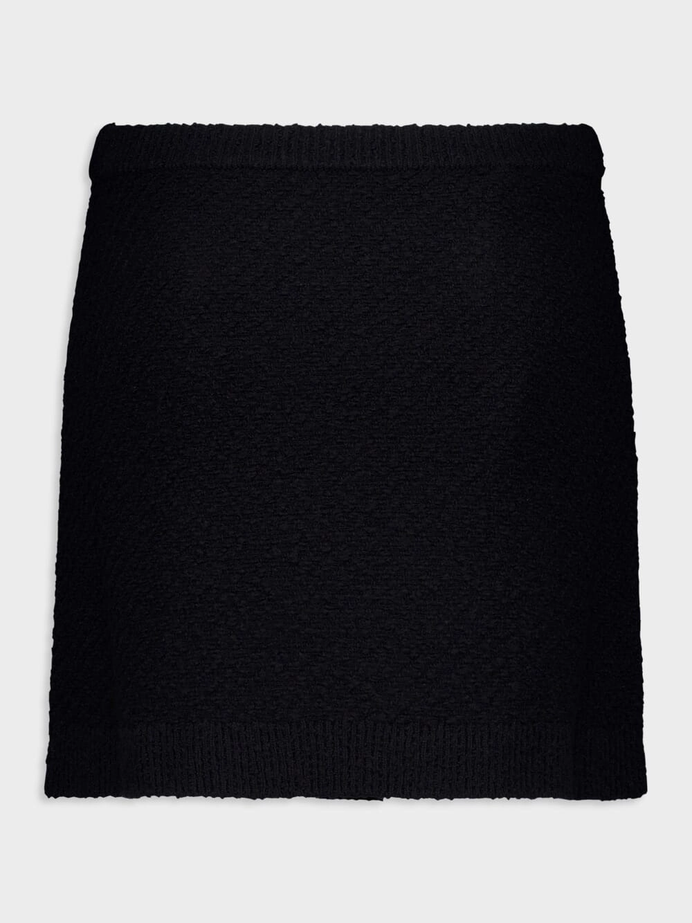 Black Wool Boucl Mini Skirt
