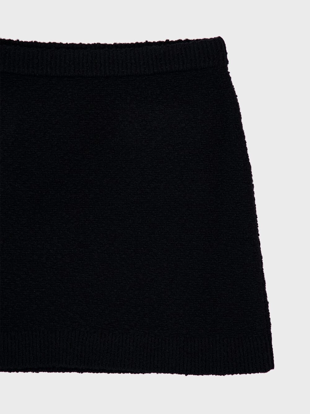 Black Wool Boucl Mini Skirt