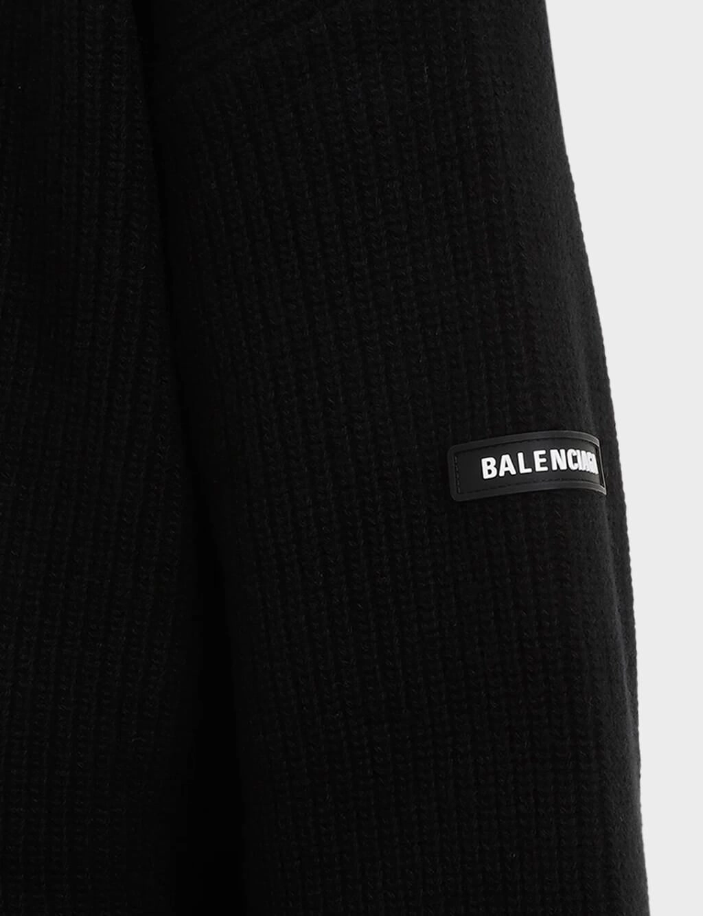Black Wool Crewneck Sweater