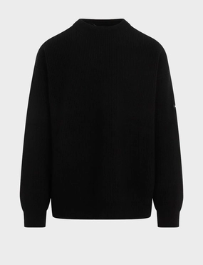 Black Wool Crewneck Sweater Knitwear Mens - men's sweaters sale