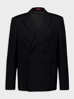 Black Wool Double-Breasted Suit Suits Mens - men's suits outlet