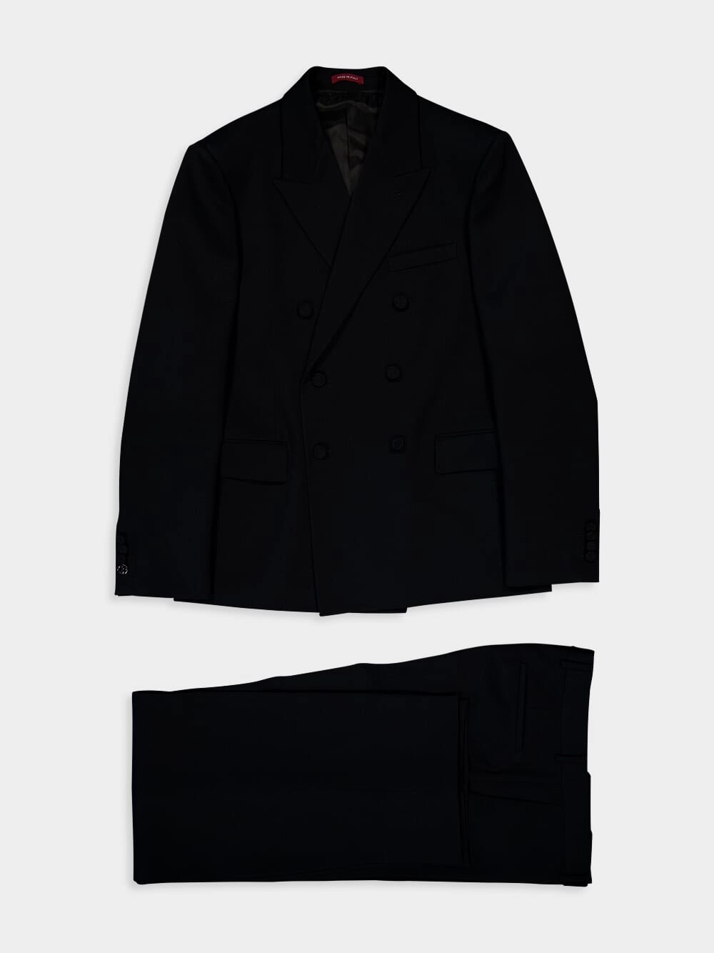 Black Wool Double-Breasted Suit