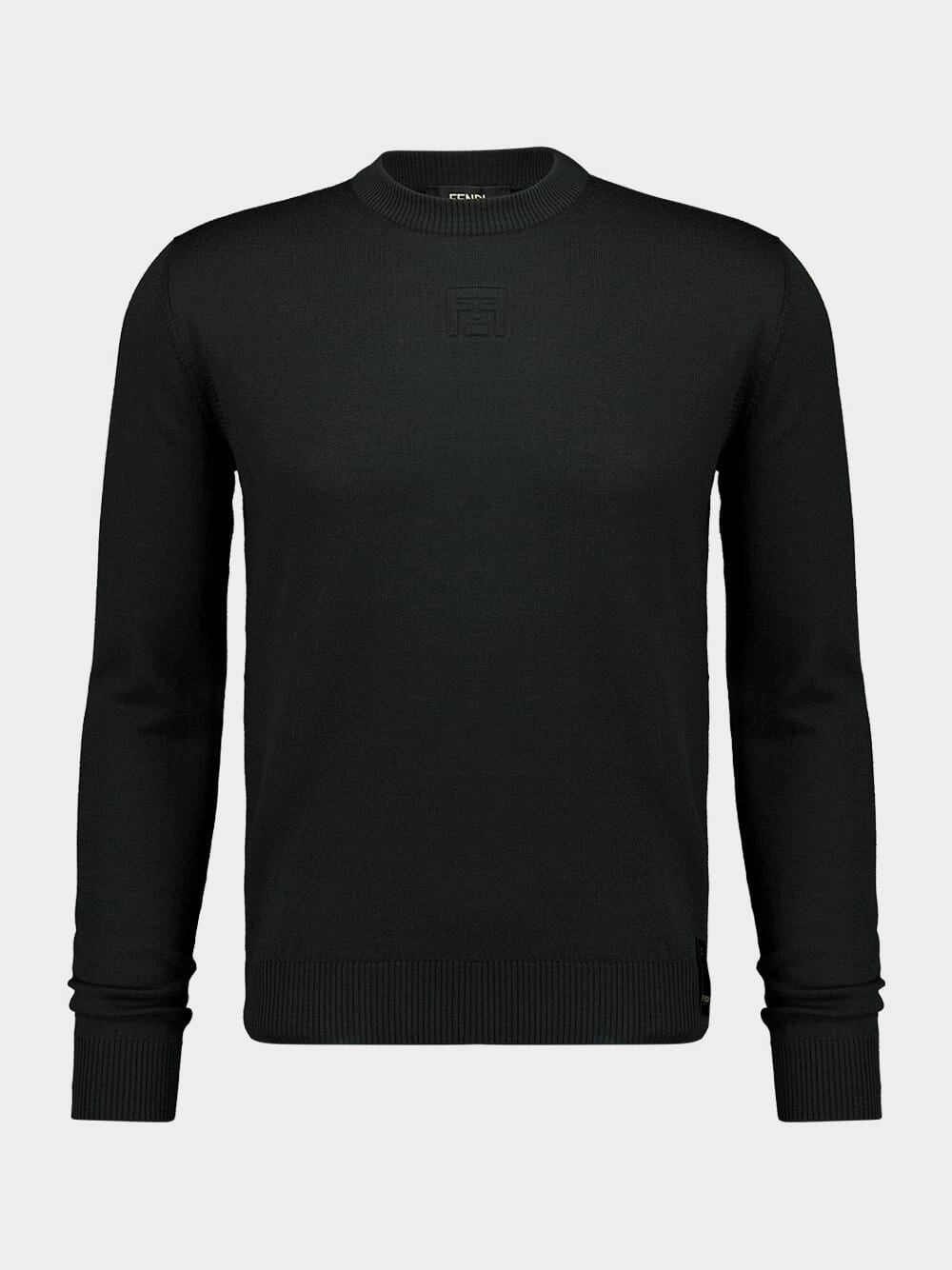 Black Wool Jumper Knitwear Mens - men's sweaters sale