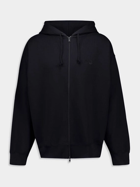 Black Zip-Up Hooded Sweatshirt Tops Mens - thermal tops