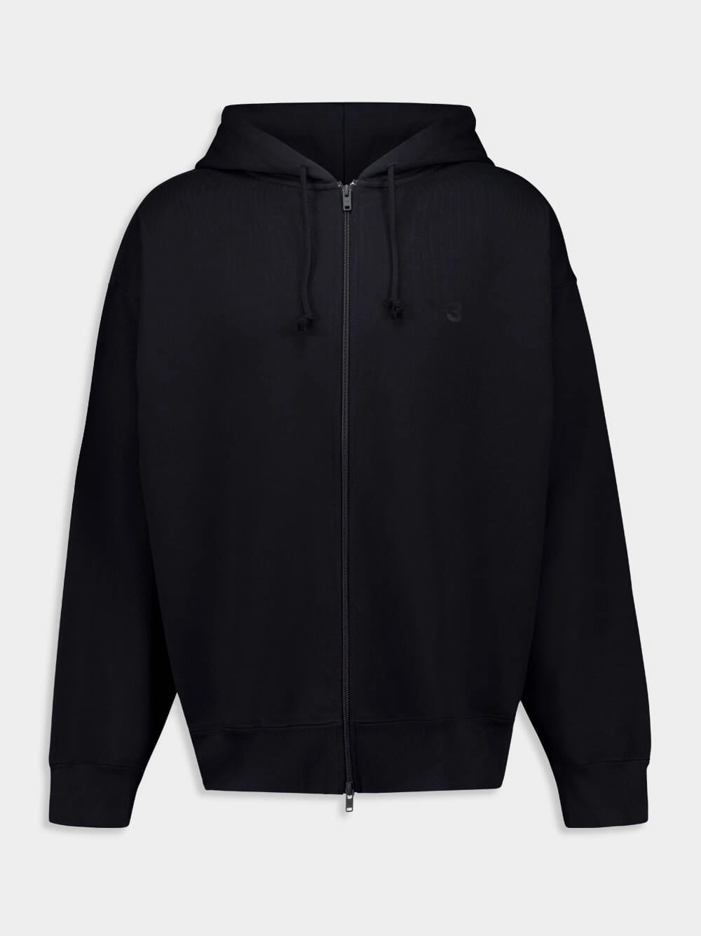 Black Zip-Up Hooded Sweatshirt Tops Mens - thermal tops