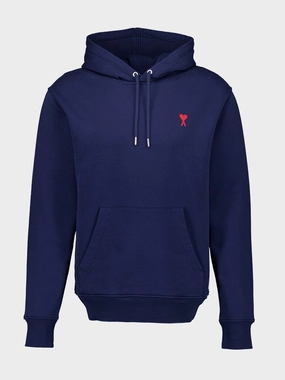 Blue Ami de Coeur Cotton Hoodie Tops Mens - thermal tops
