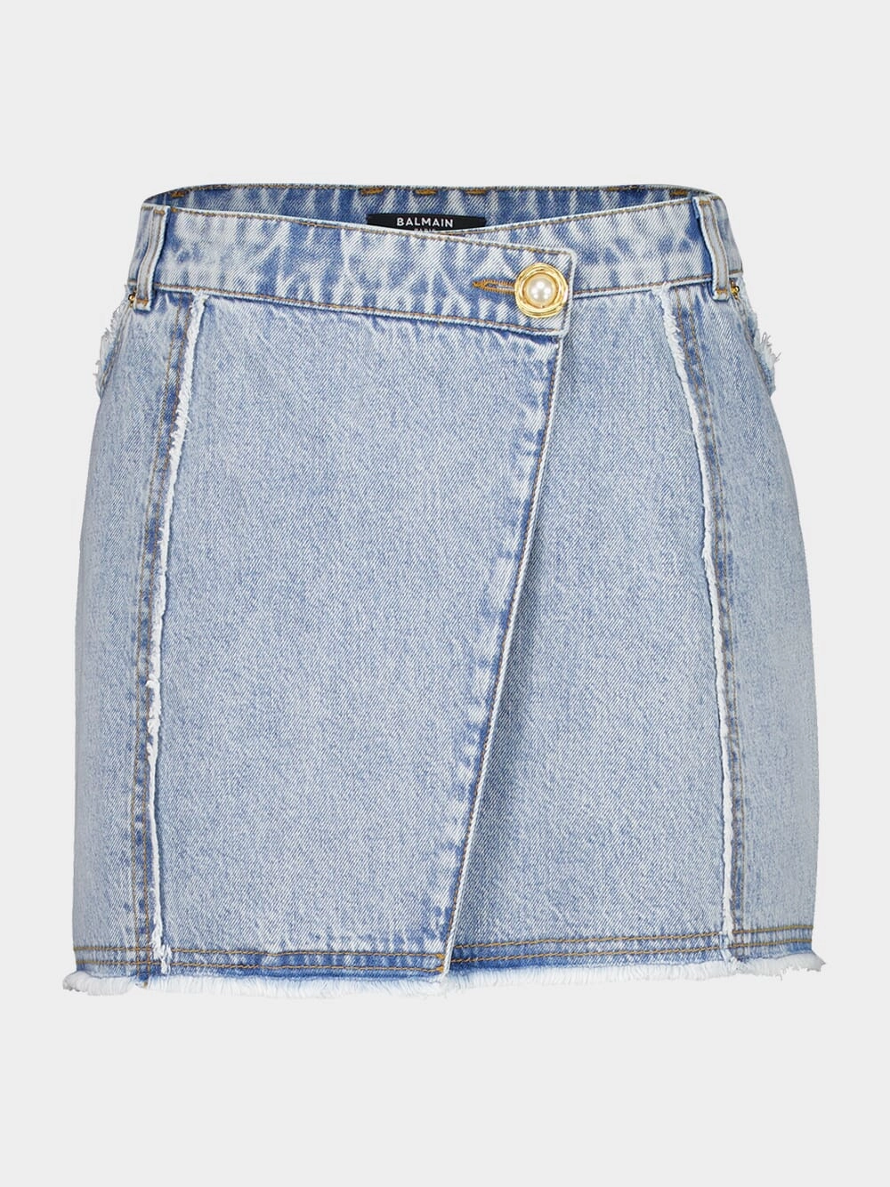 Blue Asymmetric Denim Skirt womens slacks clearance