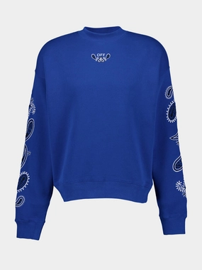Blue Bandana Crewneck Tops Mens - thermal tops