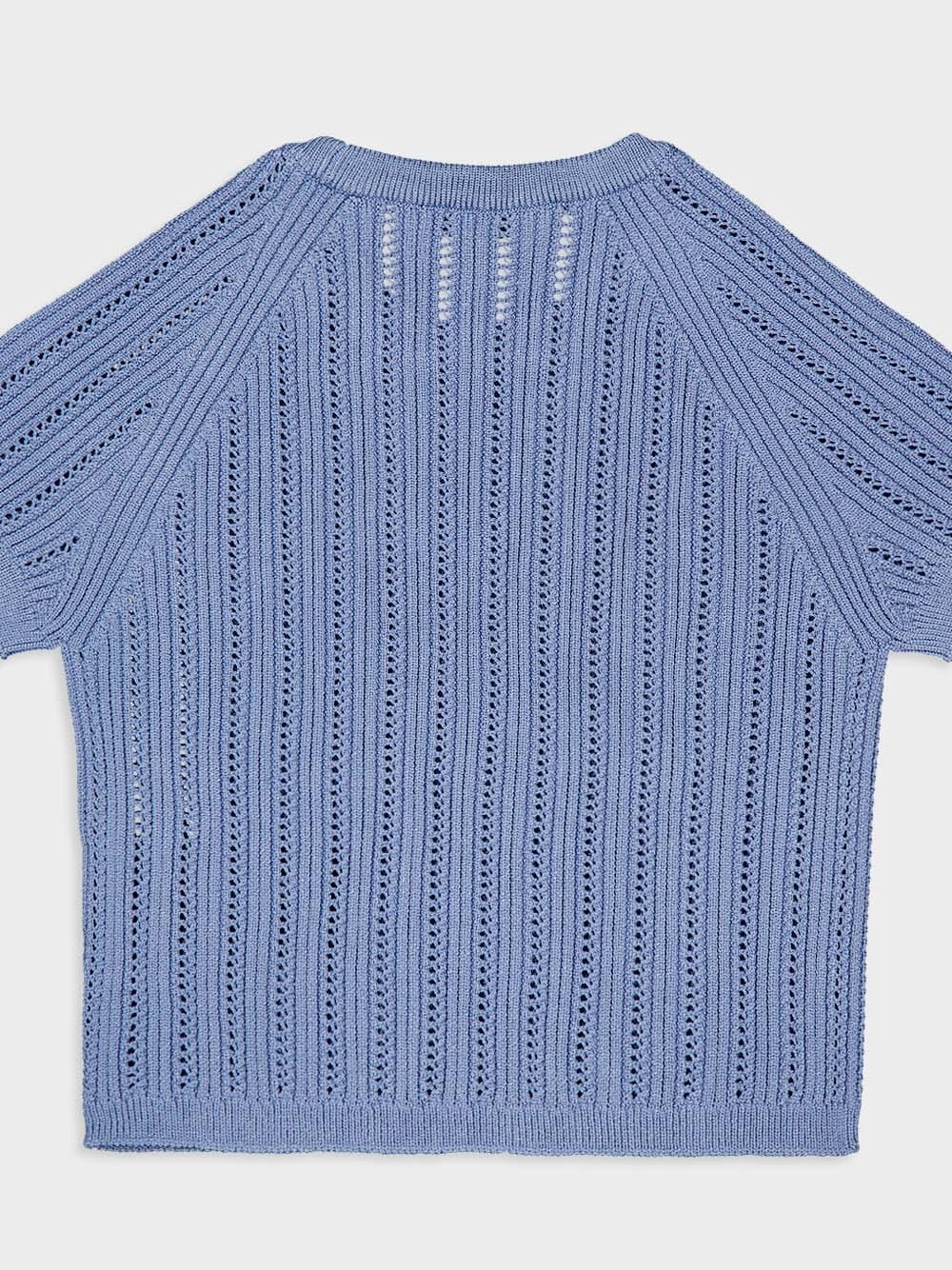 Blue Buttoned Knit Top