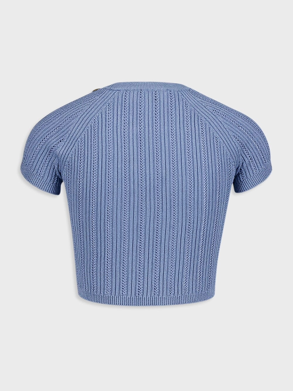 Blue Buttoned Knit Top
