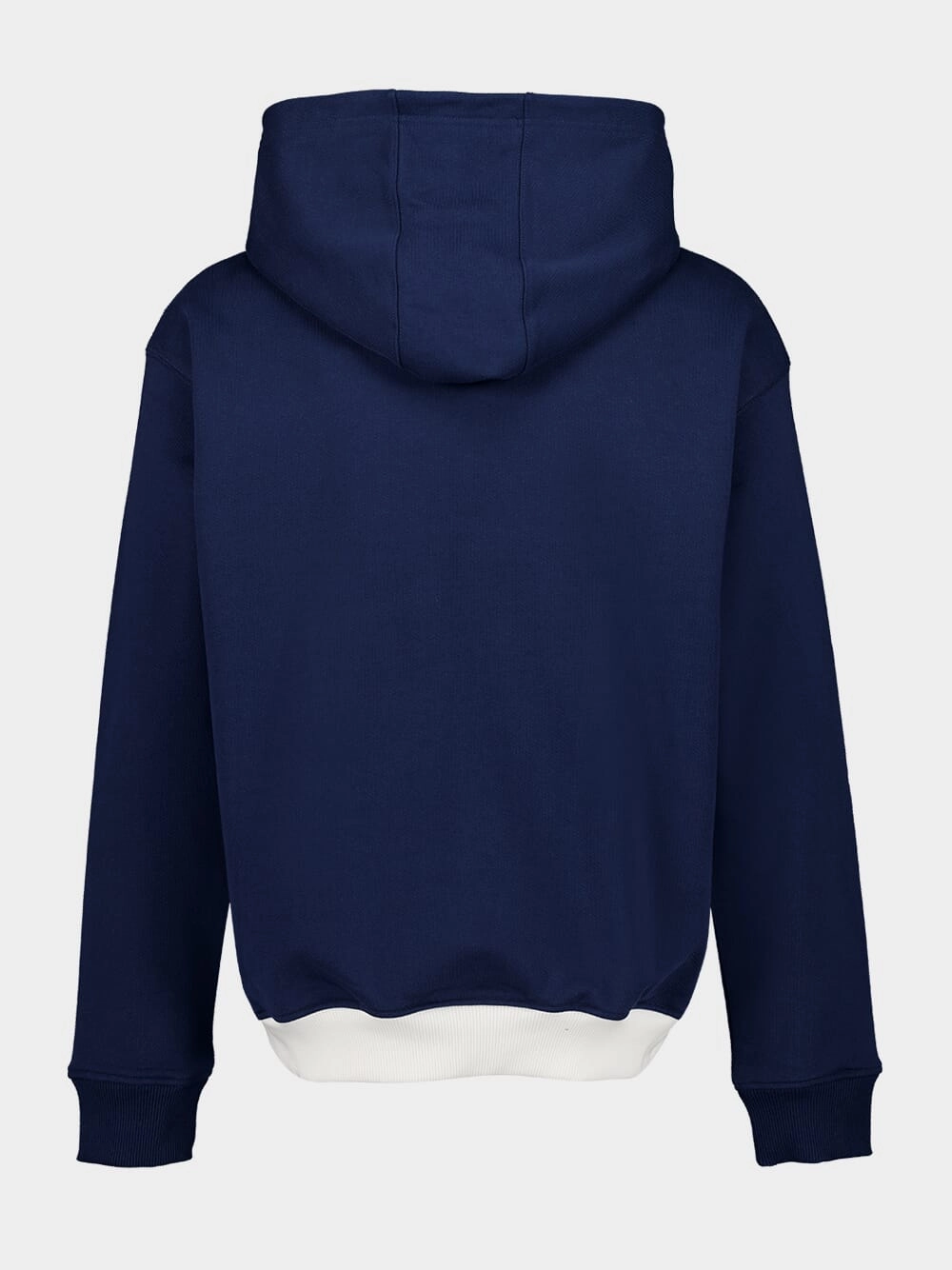 Blue Colourblock Quarter Zip Hooded Sweatshirt