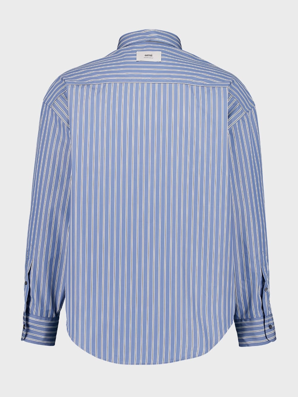 Blue Cotton Boxy Fit Striped Shirt