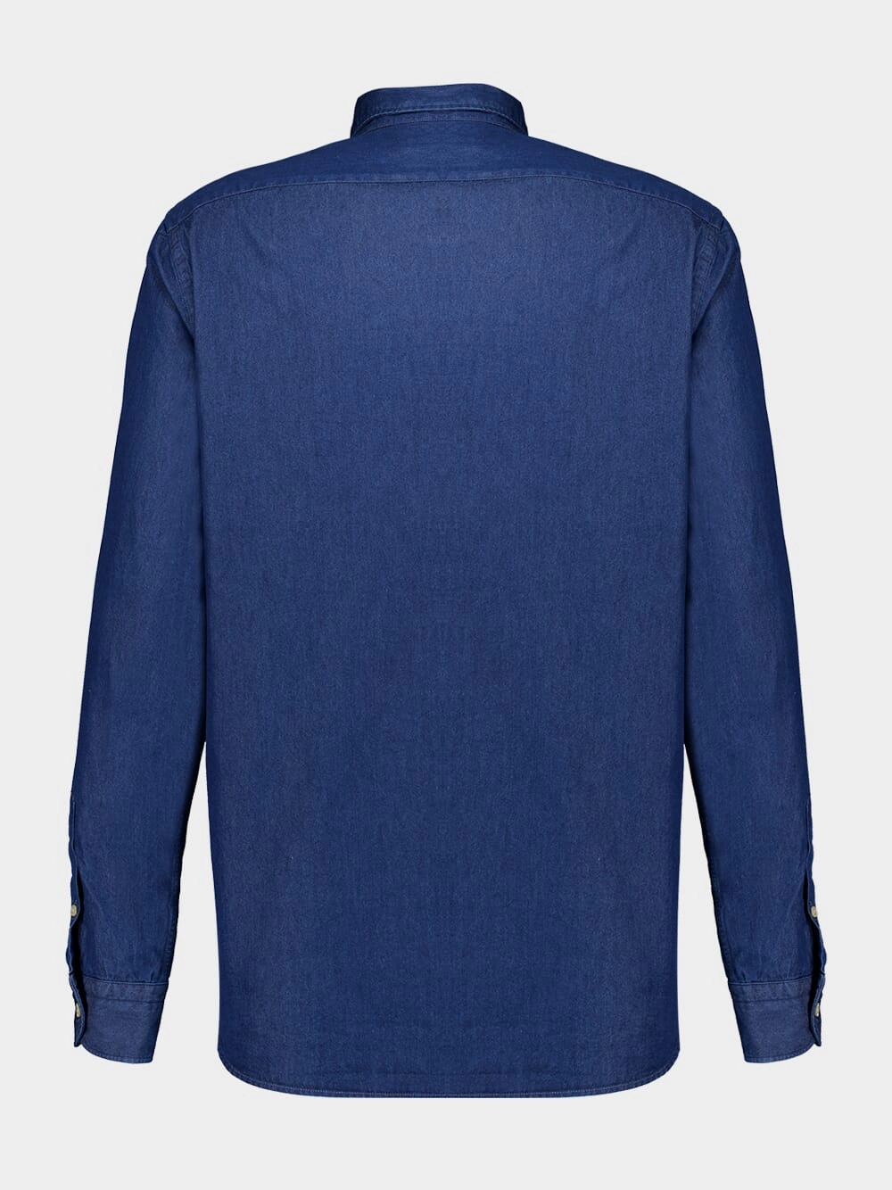 Blue Cotton Button-Up Shirt