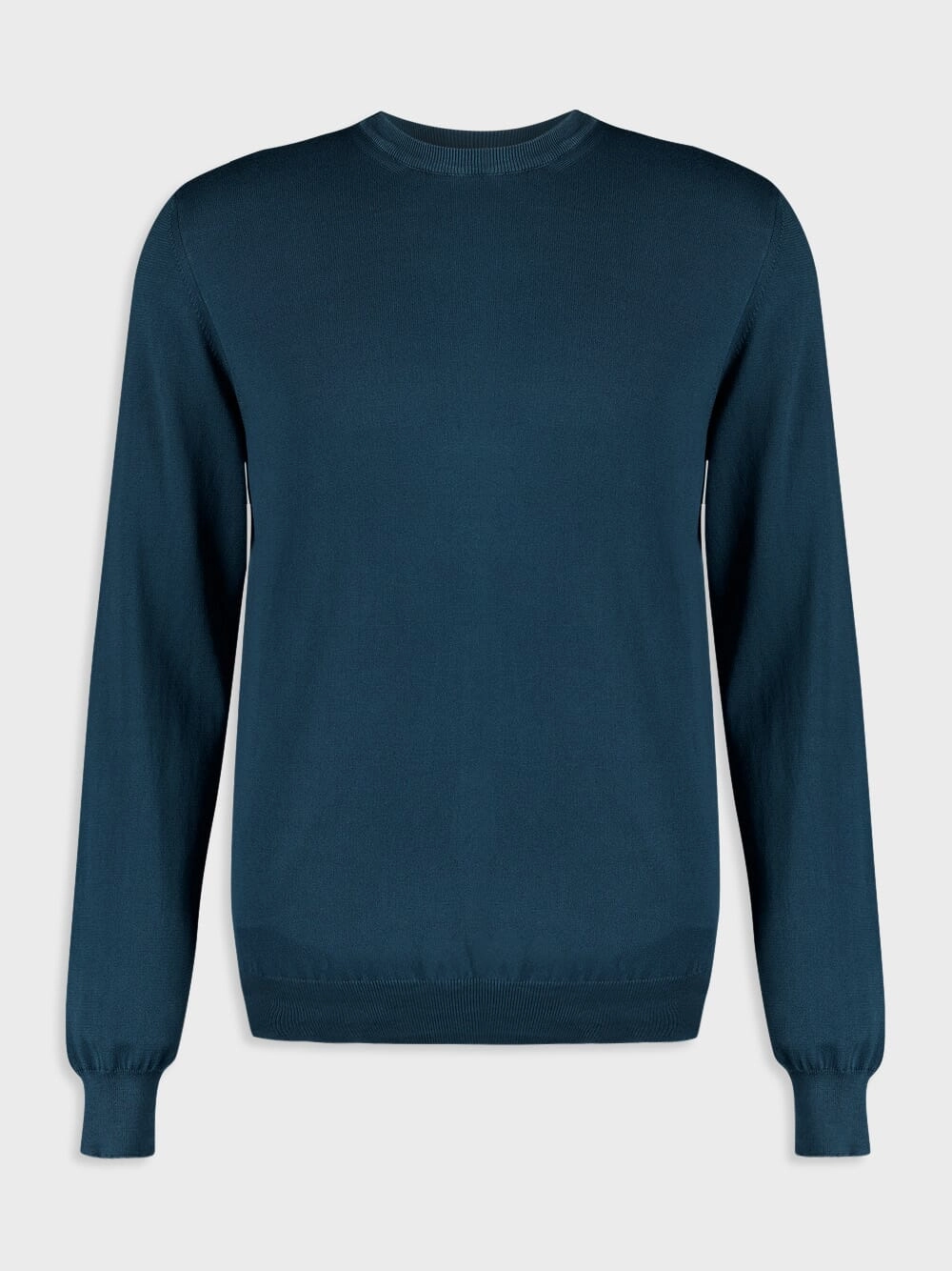 Blue Cotton Crew Neck Sweatshirt Tops Mens - thermal tops
