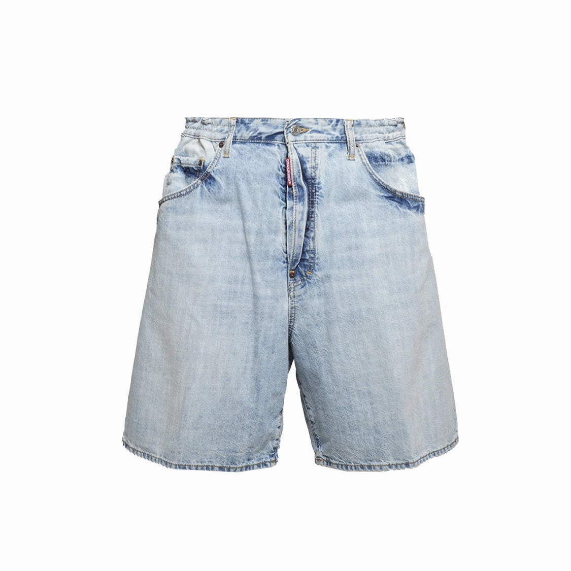 Blue Cotton Palm Beach Bermuda Shorts