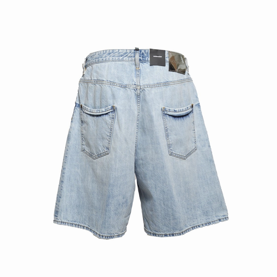 Blue Cotton Palm Beach Bermuda Shorts