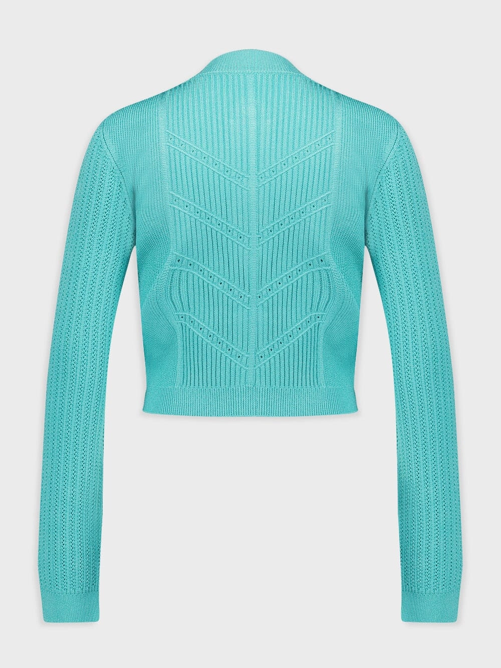 Blue Cropped Knit Cardigan