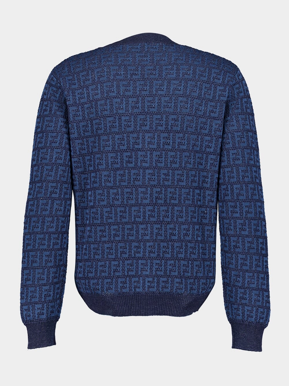 Blue FF Cotton and Linen Cardigan