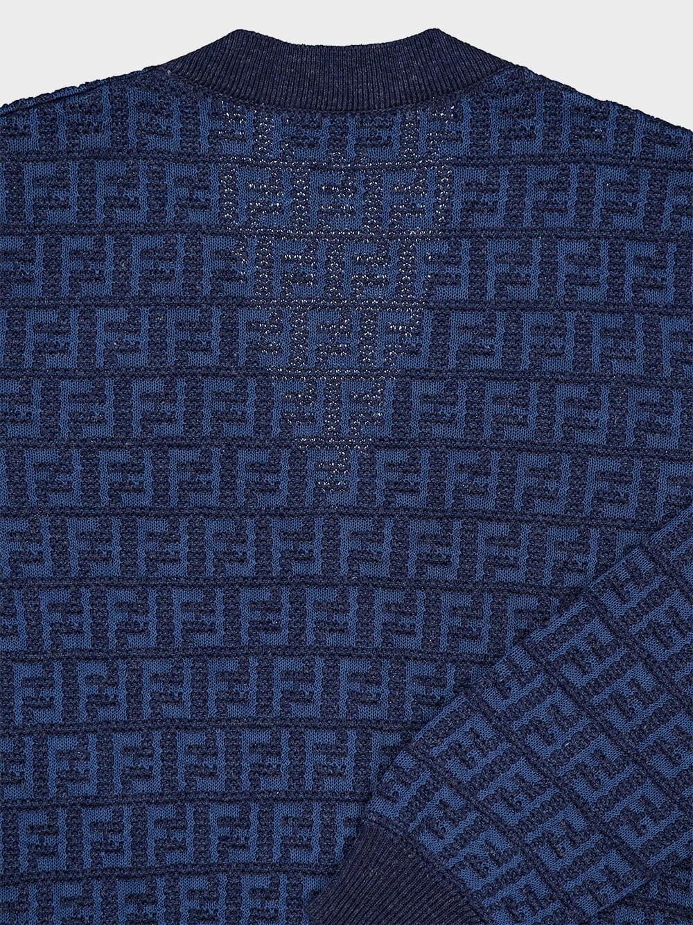 Blue FF Cotton and Linen Cardigan
