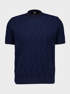 Blue FF Selleria Cotton Pullover Knitwear Mens - men's sweaters sale