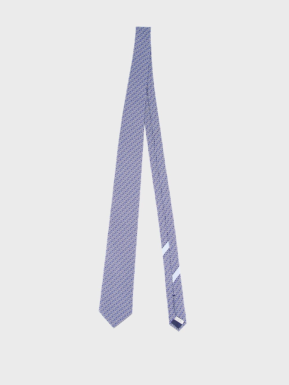 Blue Gancini Print Silk Tie
