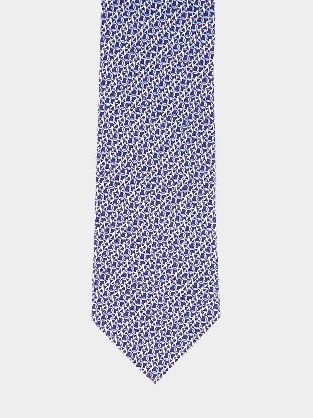 Blue Gancini Print Silk Tie