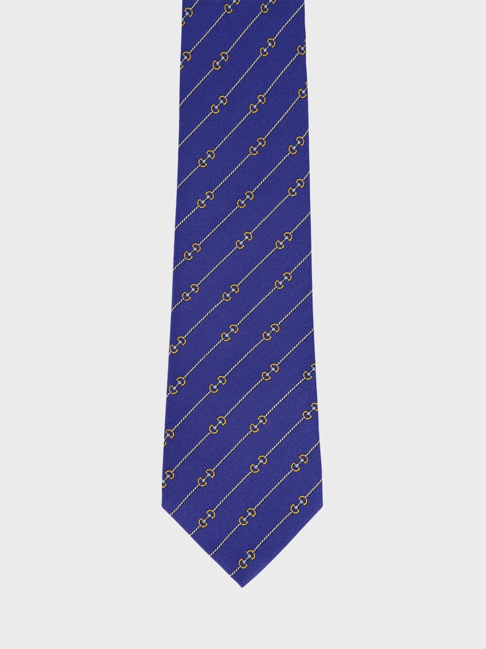 Blue Horsebit Silk Jacquard Tie