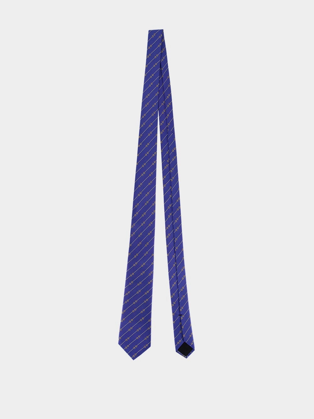 Blue Horsebit Silk Jacquard Tie
