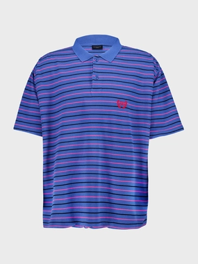Blue Laurel Classic Pique Stripes Polo Shirt Tops Mens - men's t-shirts outlet
