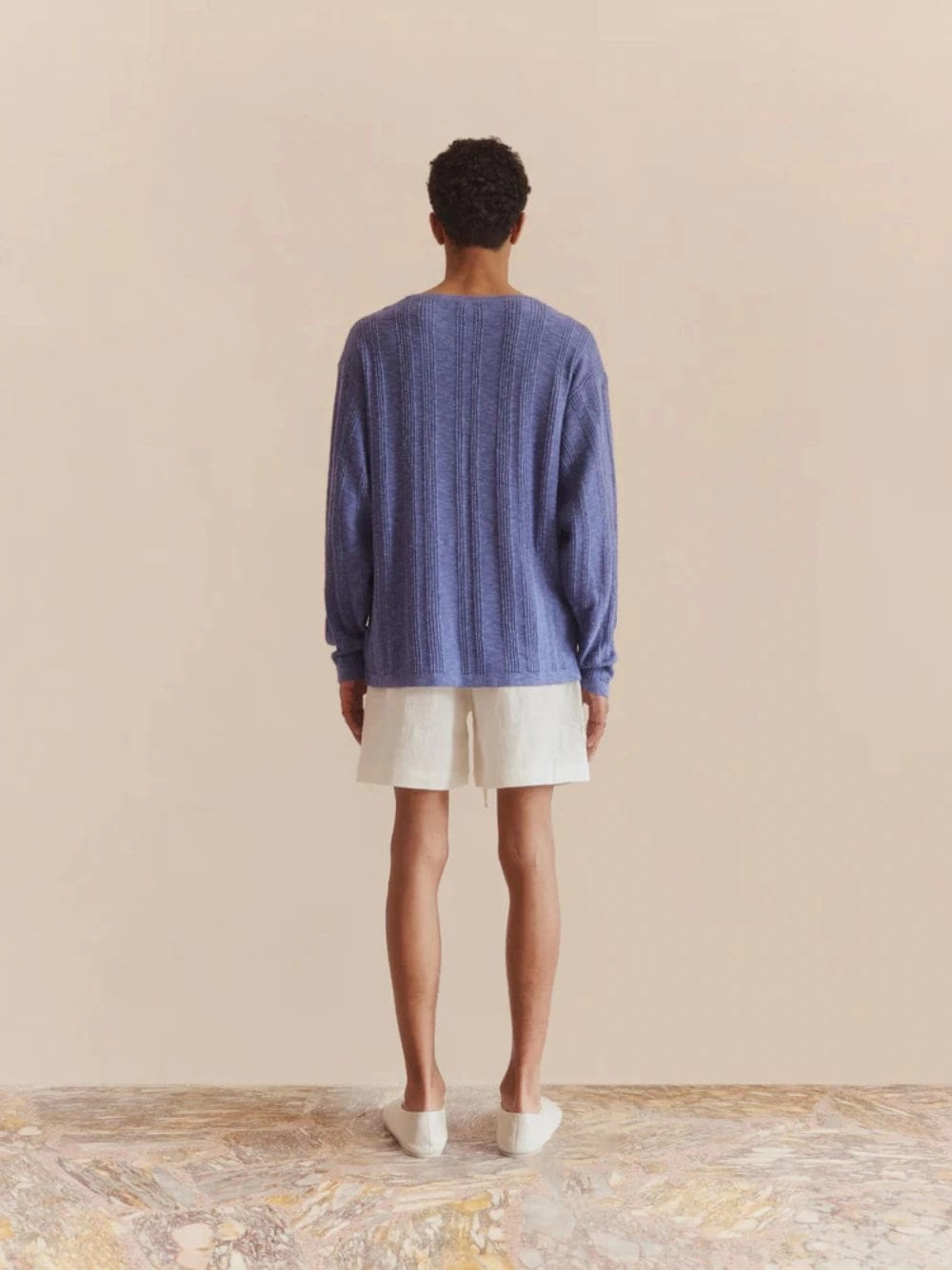 Blue Linen Cotton Sweater