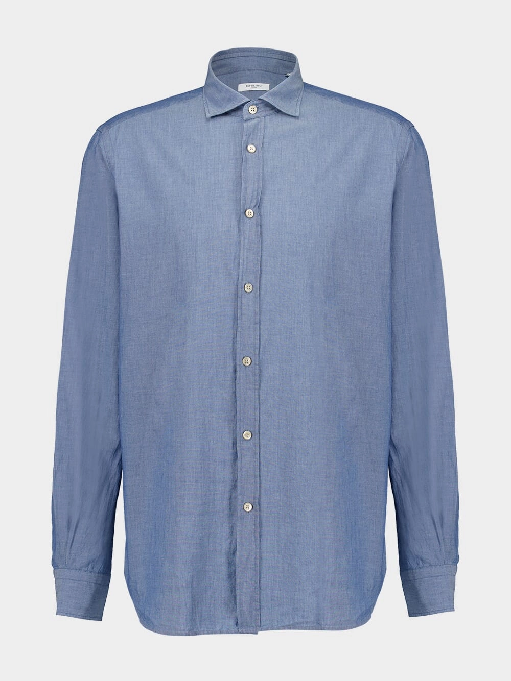 Blue Slub Cotton Shirt Suits Mens - men's suits outlet