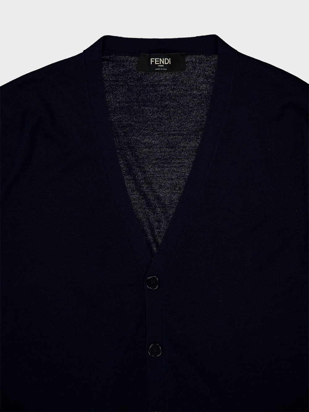 Blue V-neck Wool Cardigan
