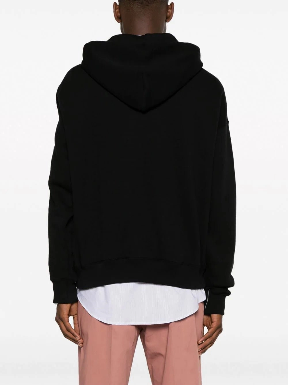 BlurredLogo-Print Cotton Hoodie