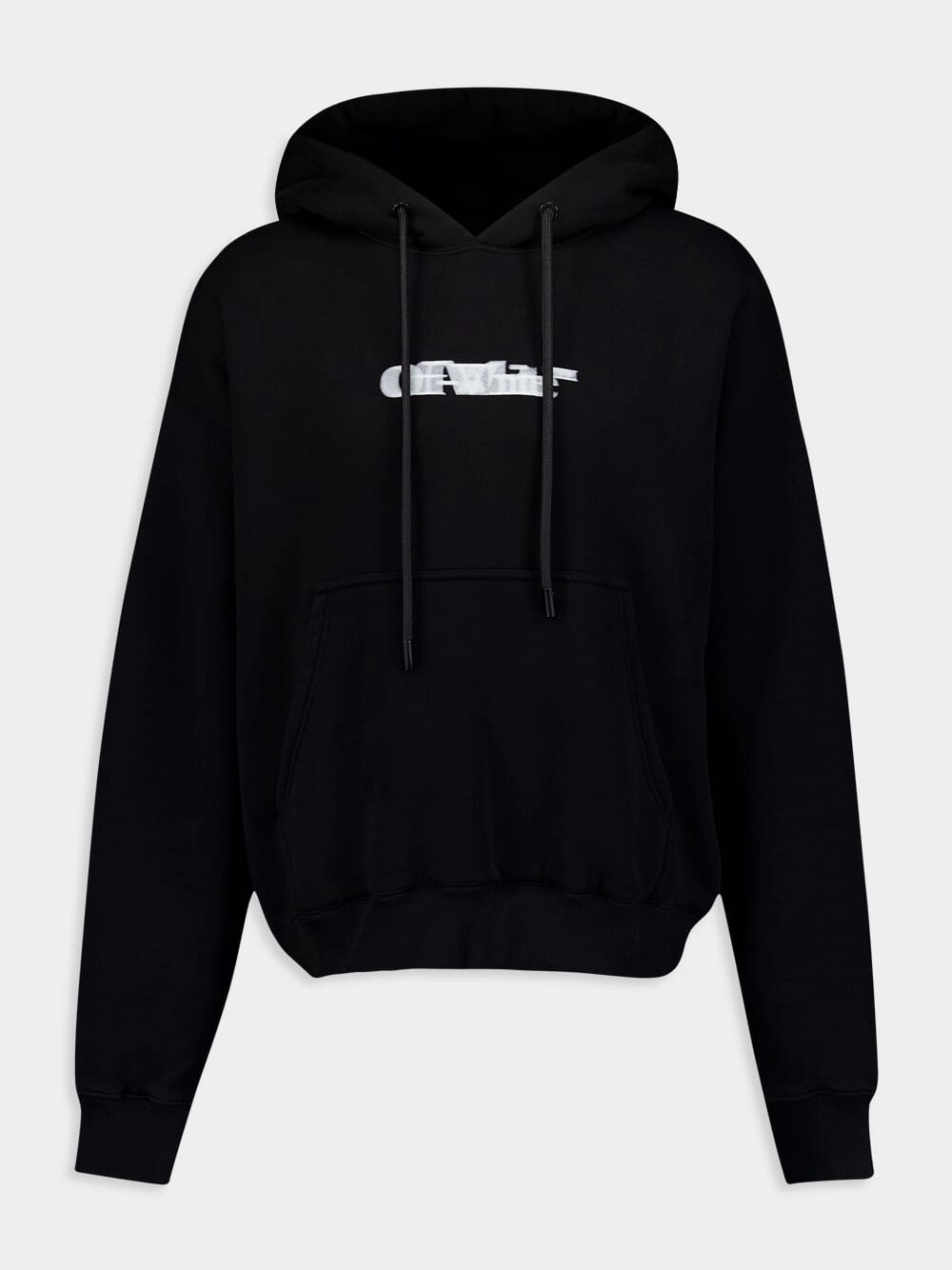 BlurredLogo-Print Cotton Hoodie Tops Mens - thermal tops