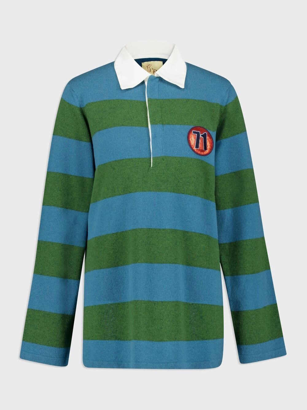 Blusher Stripped Cashmere Polo Shirt