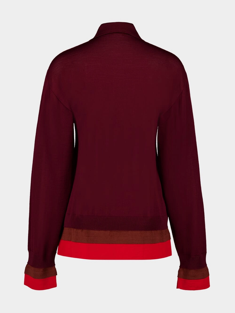 Bordeaux and Red Wool Polo Top