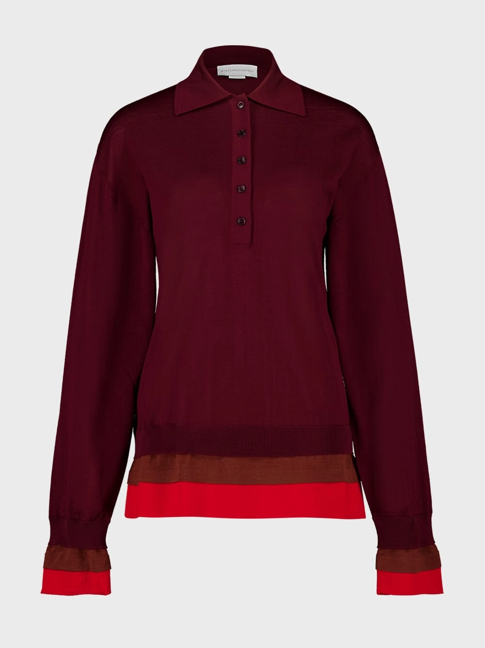 Bordeaux and Red Wool Polo Top Knitwear Womens - women's knitwear cheap