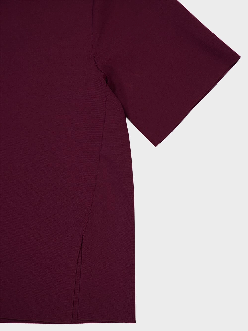 Bordeaux Knit Short-Sleeve Boxy T-Shirt