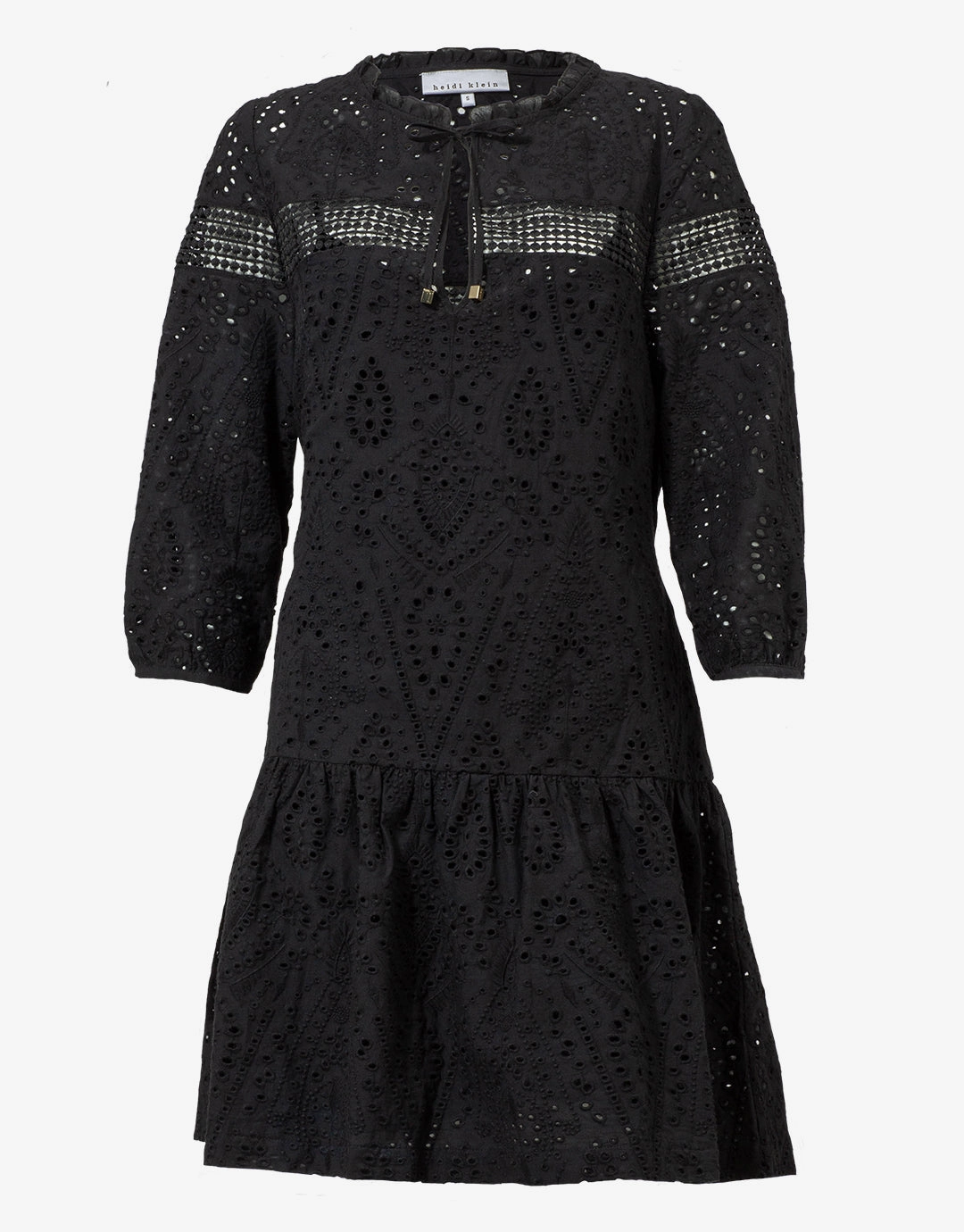 Borneo Lace Insert Mini Tunic - Black Swim Womens - swimwear sale