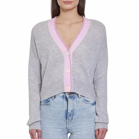 Boxy Cardigan In Cinderblock Combo Tops Womens - embroidered tops sale