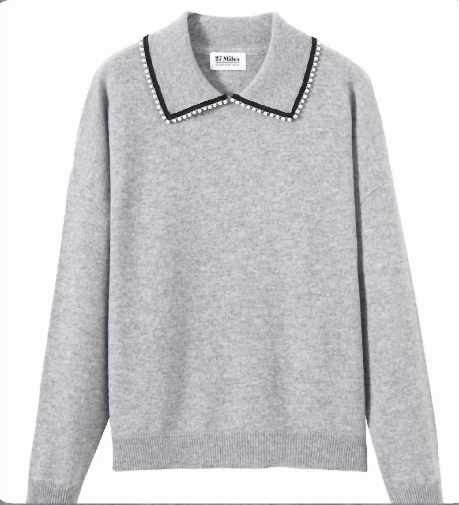 Brigitte Collared Pullover In Heather
