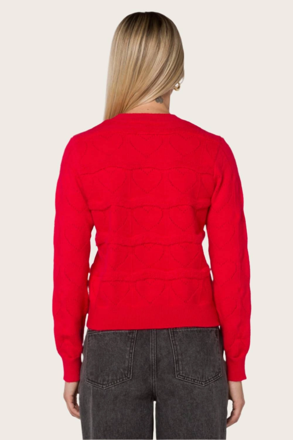 Brinley Jacquard Sweater In Red Ribbon