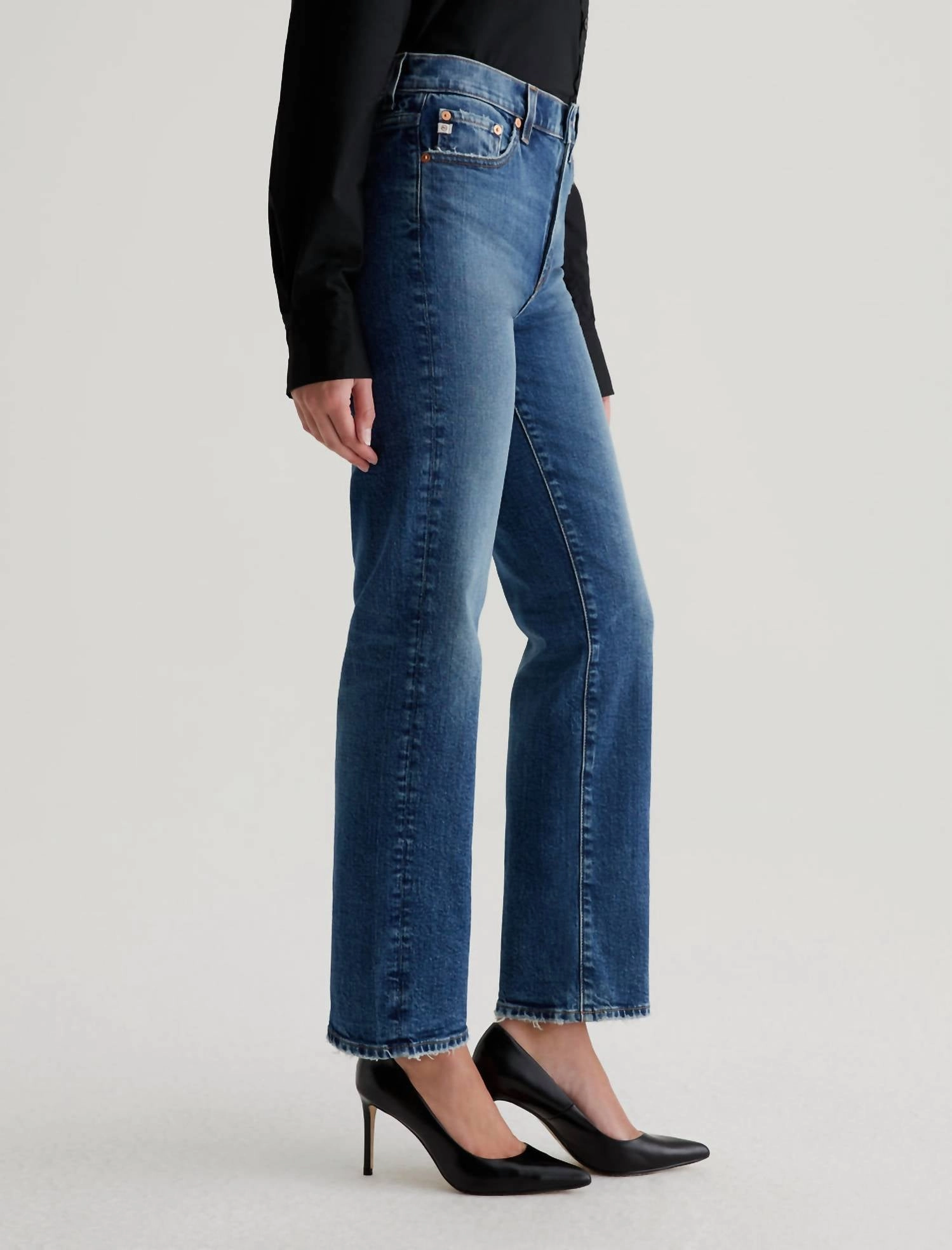 Brinley Mid-Rise Straight Denim Jeans In 15 Years Firenze